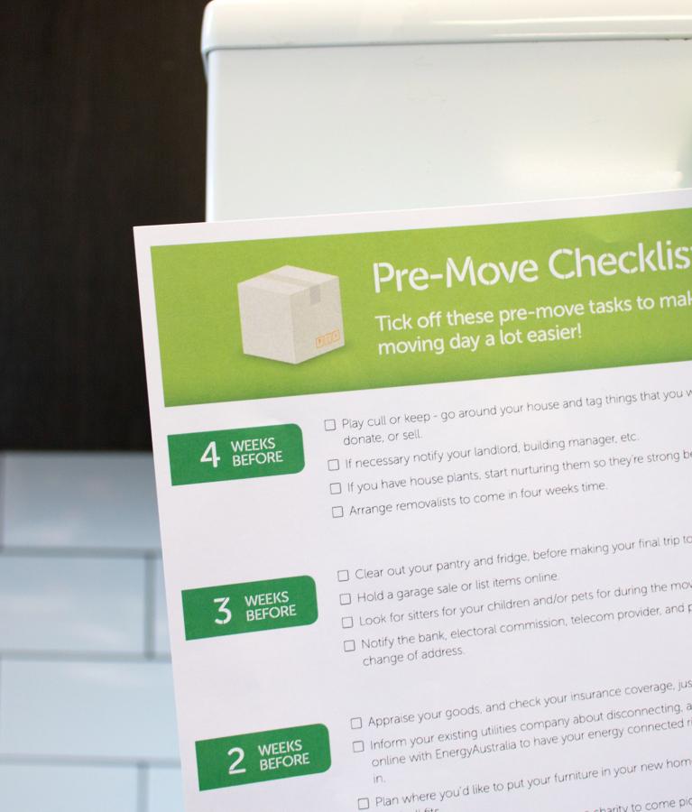 moving to do checklist pre move steps to follow energyaustralia move checklist