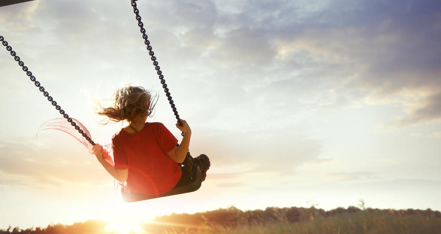 a girl on a swing