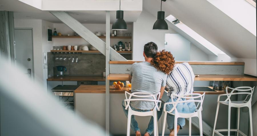 Couple Enjoy The Small Well Designed Space Inside Their Apartment 