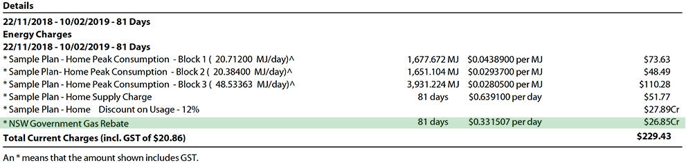 Gas bill