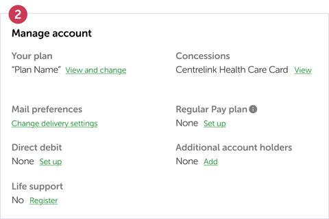 manage account screenie