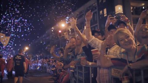 Enthusiastic parade watchers at 2018's Sydney Gay and Lesbian Mardi Gras